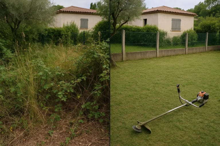 Avant et apres debroussaillage a Cannes.