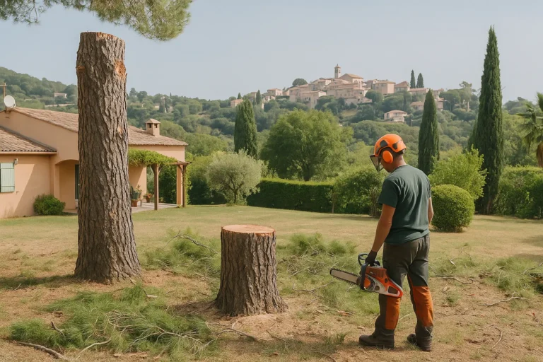 Travaux d'abattage a La Roquette-sur-Siagne