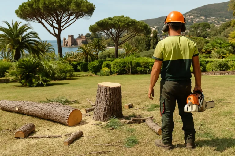 Arbre coupe avec vue sur Mandelieu