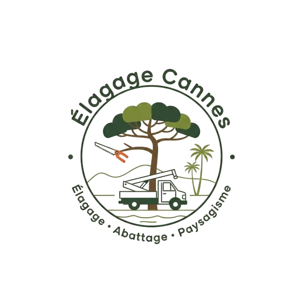 Logo professionnel Élagage Cannes illustrant les services d’élagage et d’entretien d’arbres